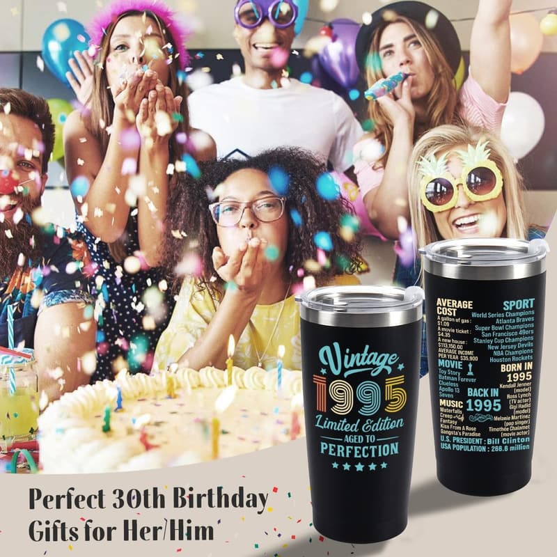 30th Birthday Tumbler for Men and Women, Gift Idea