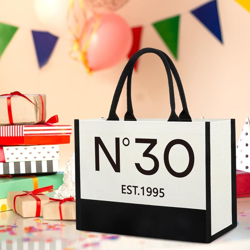 30th Birthday Tote Bag for Women - Vintage 1995 Canvas