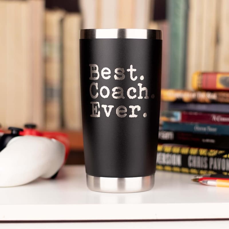 Coach Appreciation Stainless Steel Travel Tumbler - 20 oz Black
