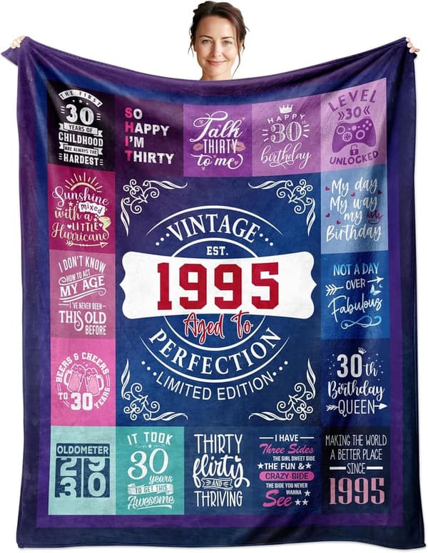 30th Birthday Blanket Gift for Women - 60