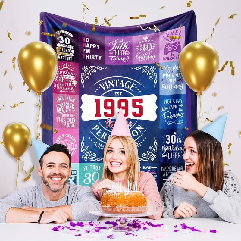 30th Birthday Blanket Gift for Women - 60