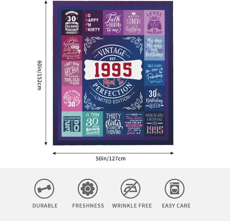30th Birthday Blanket Gift for Women - 60