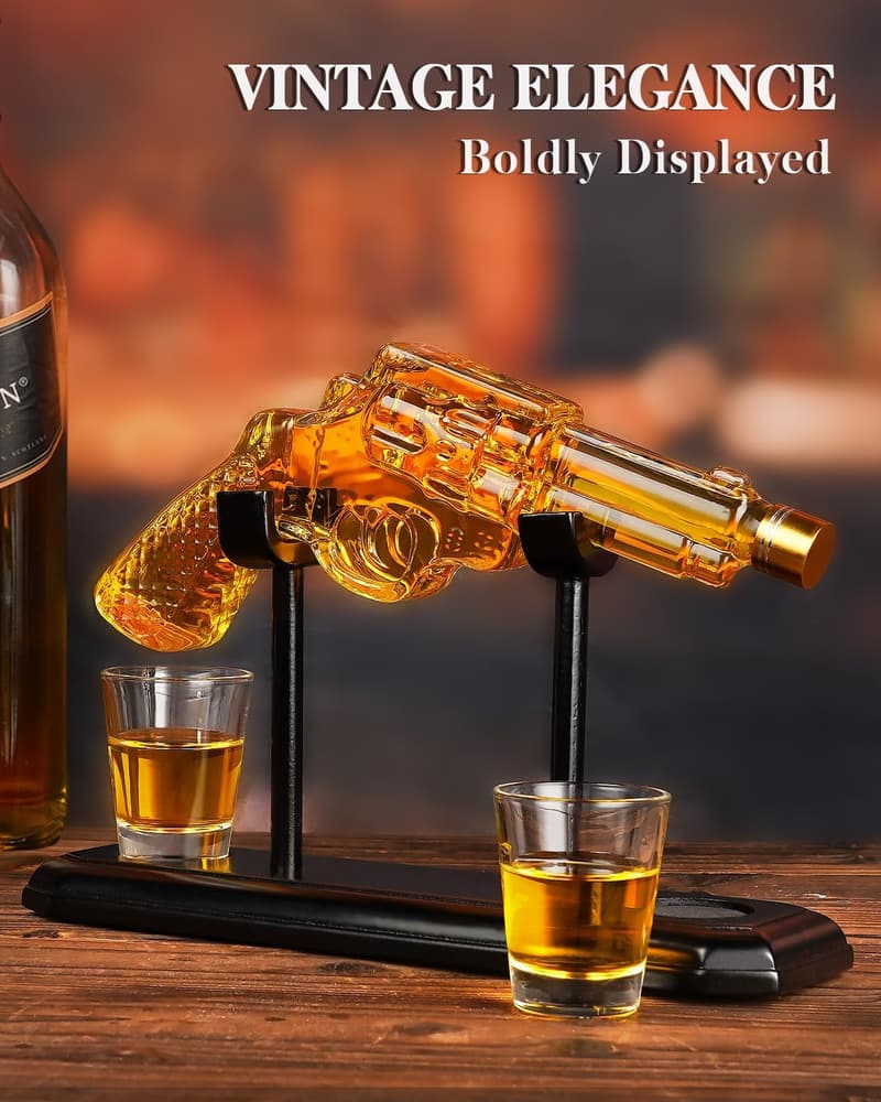 9 oz Whiskey Decanter Set with Shot Glasses - Unique Gift for Men
