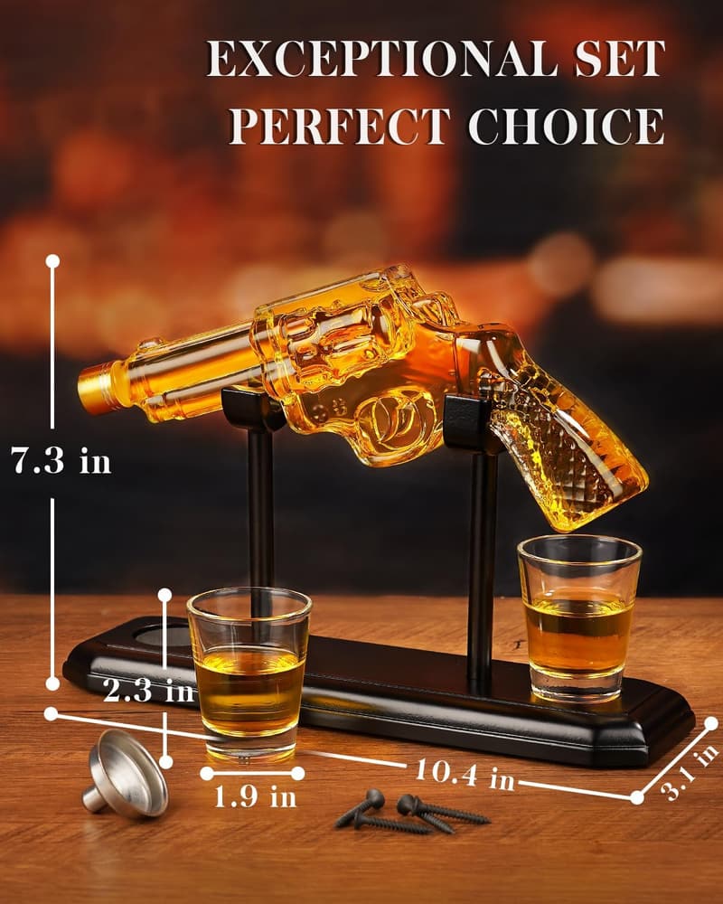 9 oz Whiskey Decanter Set with Shot Glasses - Unique Gift for Men