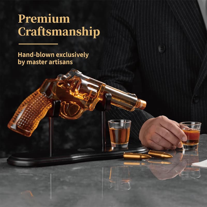Whiskey Decanter Set with Shot Glasses - Birthday Gift for Men