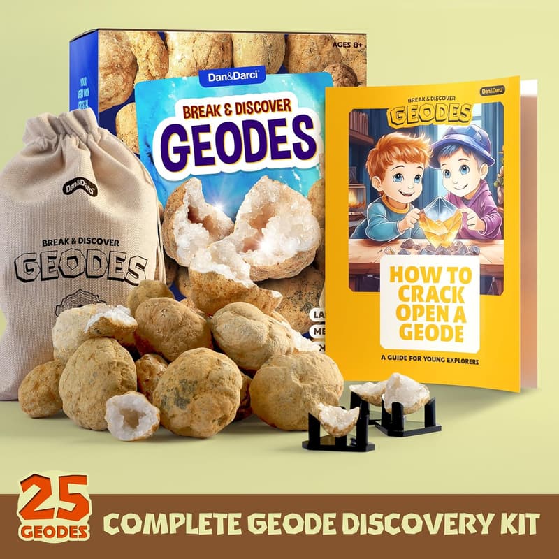 Geode Discovery Kit for Kids - Hollow White Moroccan Set