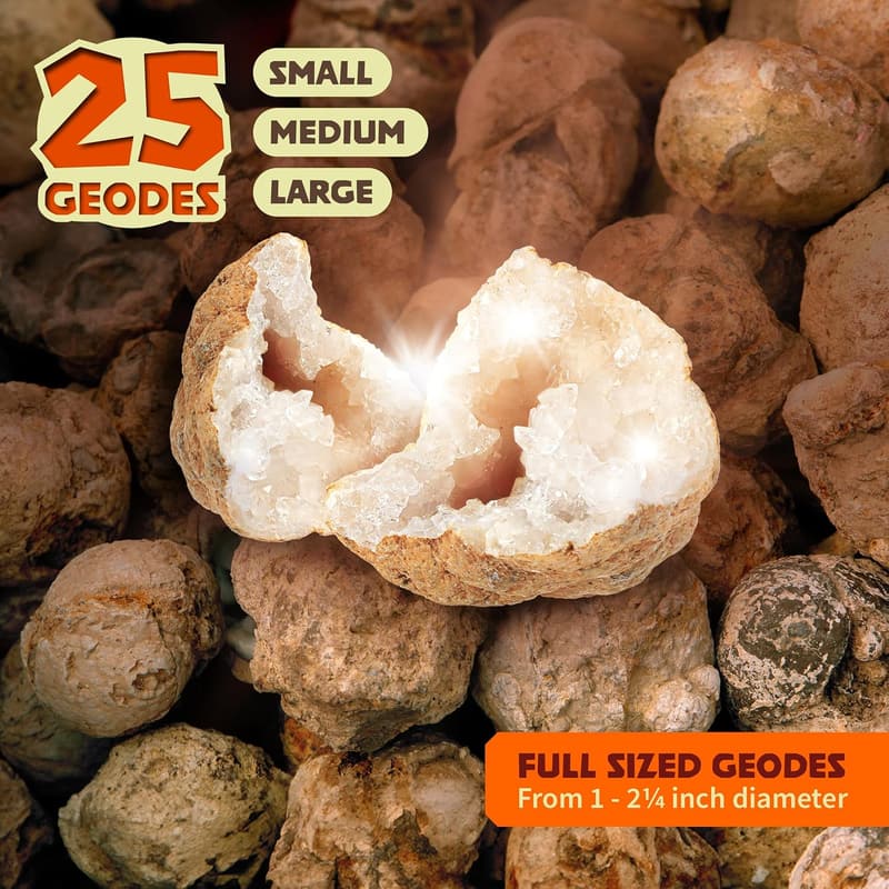 Geode Discovery Kit for Kids - Hollow White Moroccan Set