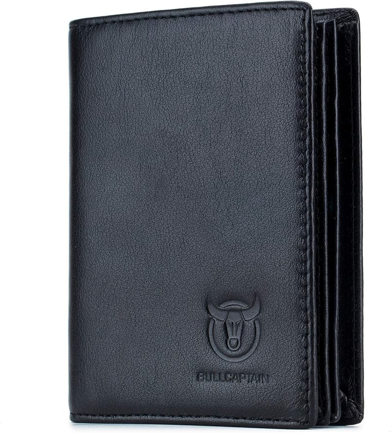 Men's Genuine Leather Bifold Wallet with 15 Card Slots