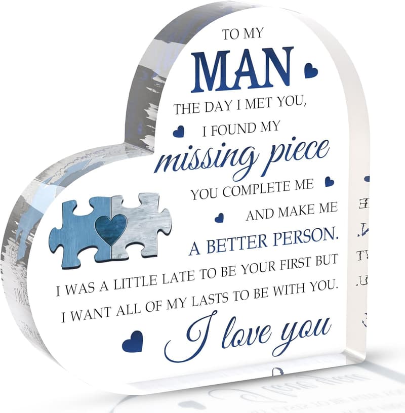 Anniversary Gift - Romantic Acrylic Plaque for Him