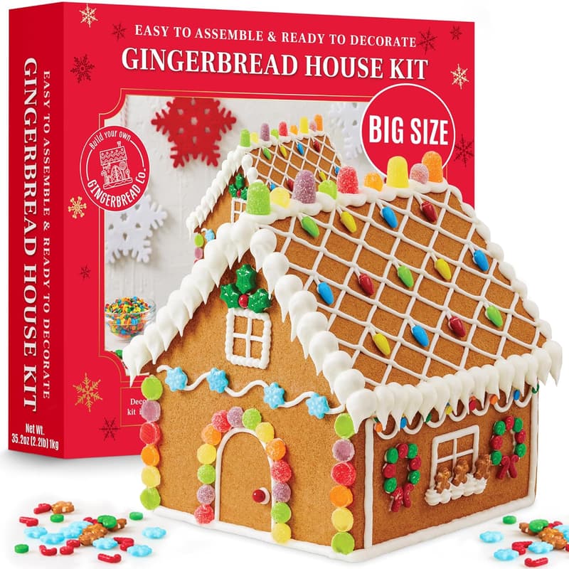 DIY Christmas Gingerbread House Kit - Easy Assemble, 13 Pieces