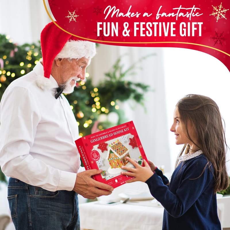 DIY Christmas Gingerbread House Kit - Easy Assemble, 13 Pieces