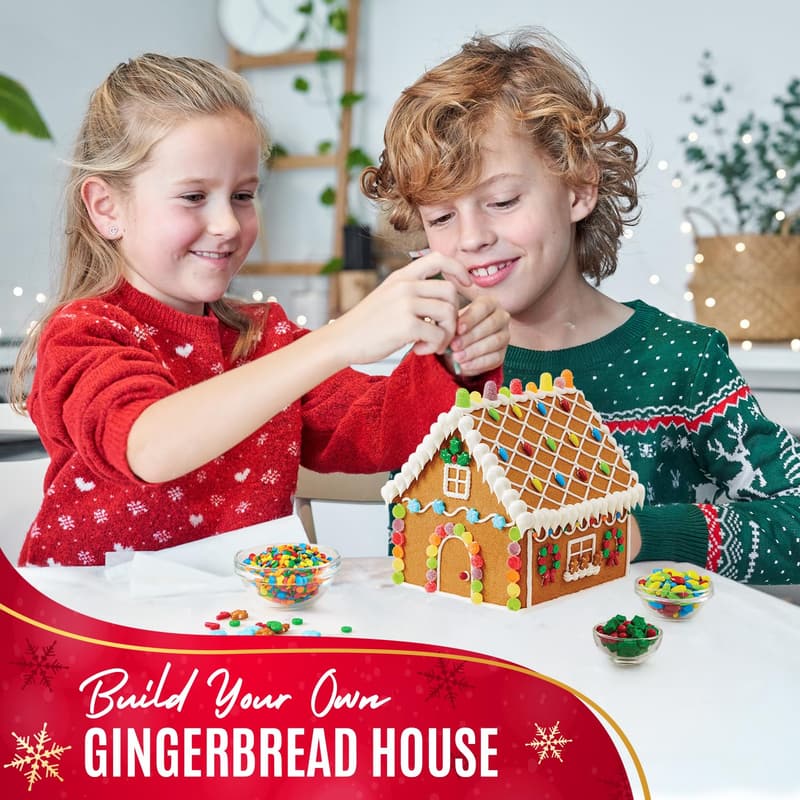 DIY Christmas Gingerbread House Kit - Easy Assemble, 13 Pieces