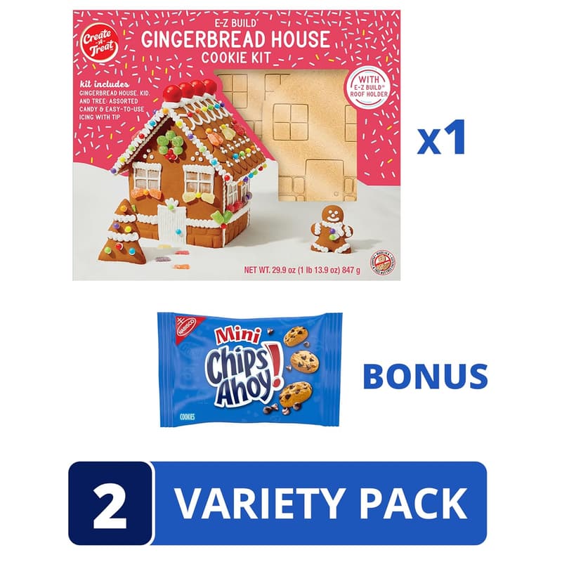 Holiday Gingerbread House Decorating Kit + CHIPS AHOY! Snack Pack