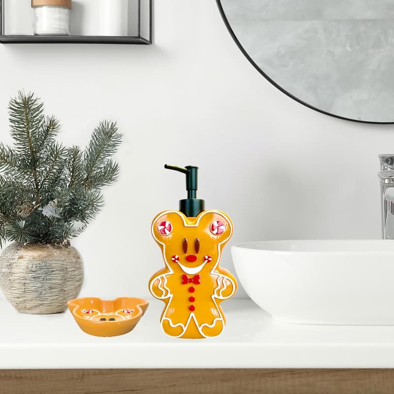 Christmas Mickey Mouse Gingerbread Bathroom Set - 2-Piece