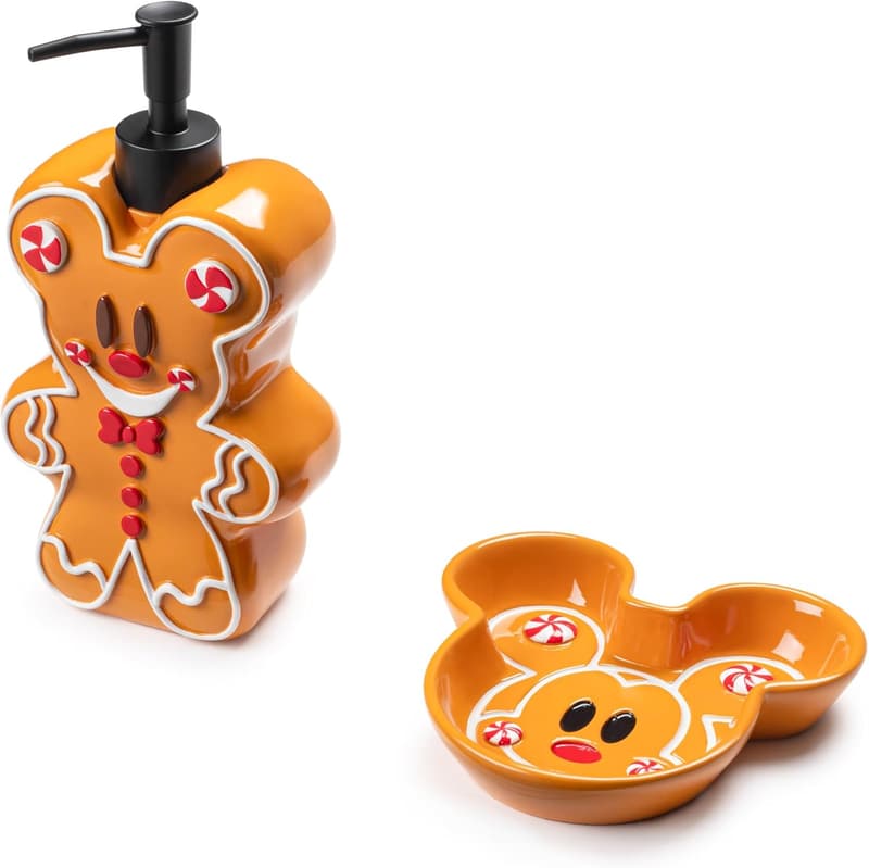 Christmas Mickey Mouse Gingerbread Bathroom Set - 2-Piece