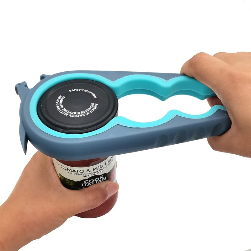 Jar Opener for Seniors and Arthritis - Easy Grip (Blue/Grey)