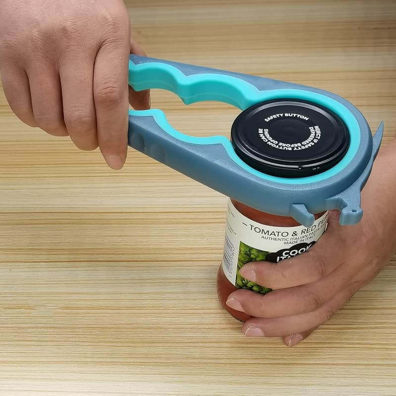 Jar Opener for Seniors and Arthritis - Easy Grip (Blue/Grey)