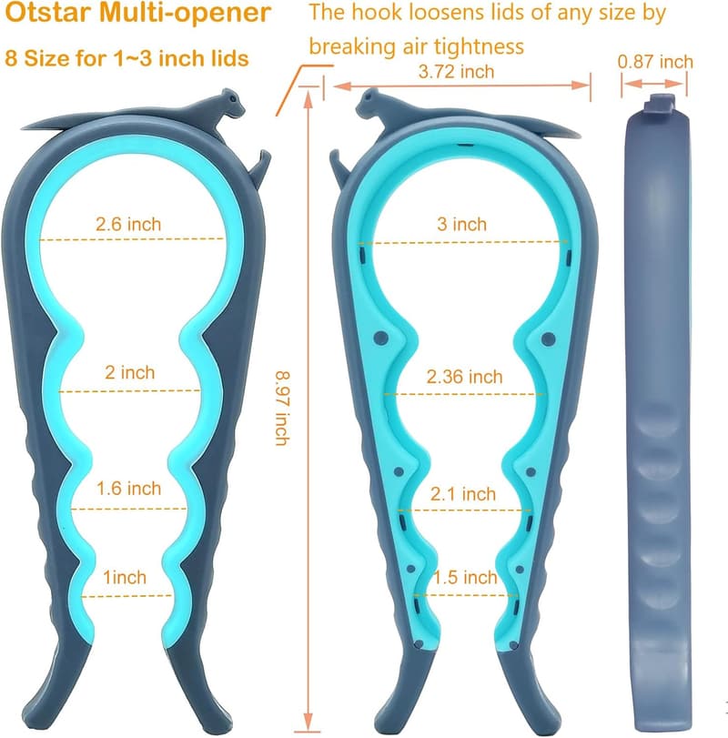 Jar Opener for Seniors and Arthritis - Easy Grip (Blue/Grey)