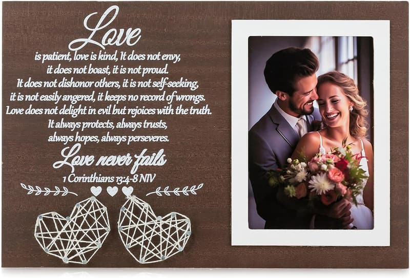 Wedding Gift: 4x6 Wood Love Photo Frame for Couples