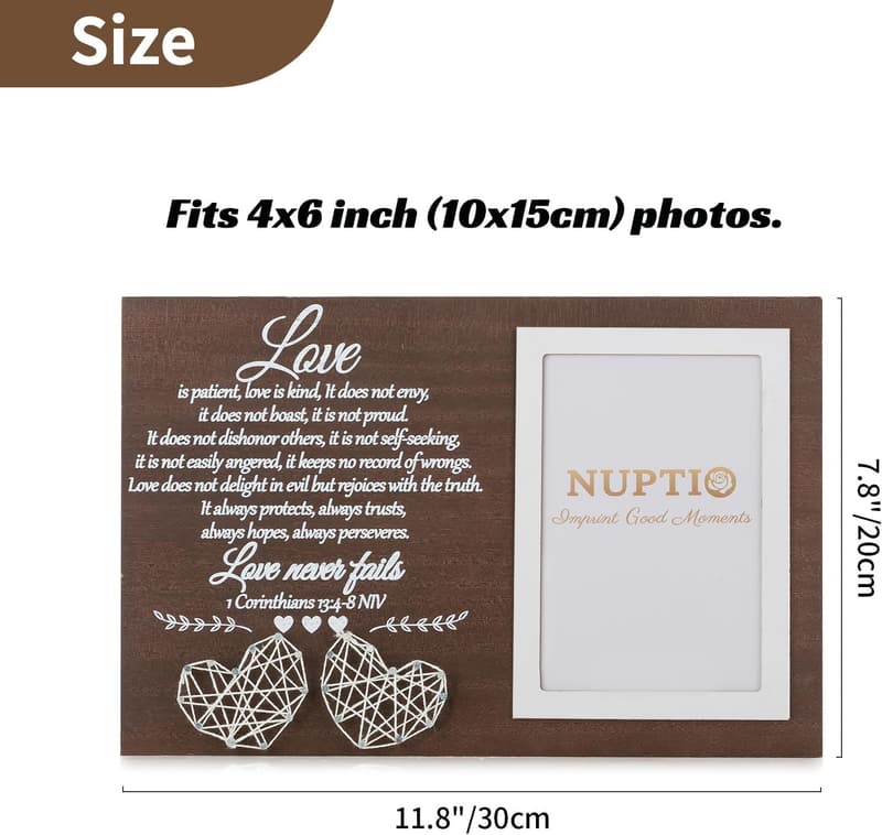 Wedding Gift: 4x6 Wood Love Photo Frame for Couples