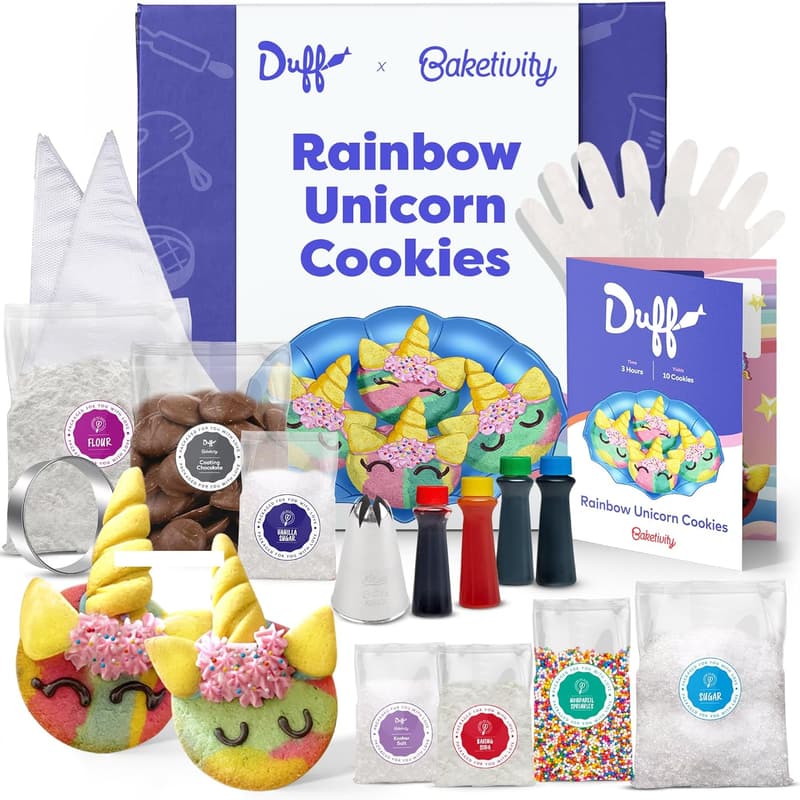 Unicorn Cookies Kids Baking Kit - Premeasured Ingredients & STEM Activities