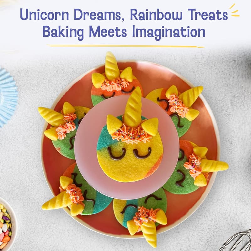 Unicorn Cookies Kids Baking Kit - Premeasured Ingredients & STEM Activities