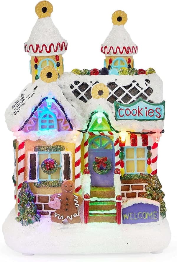 Lighted Gingerbread House Decor - Battery Operated Christmas Collectible