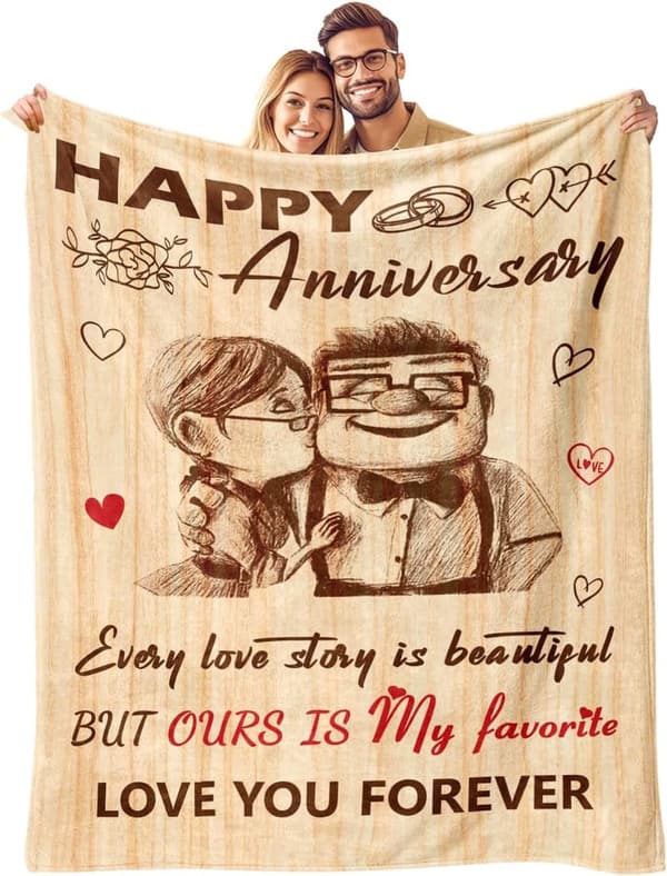 Happy Anniversary Throw Blanket - Couples Gift, 50
