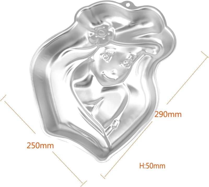 Princess Girl-Shaped Birthday Cake Pan, 3D Aluminum Mould
