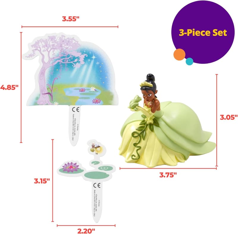 Disney Princess Tiana Cake Topper Set with Figurines and Scenery