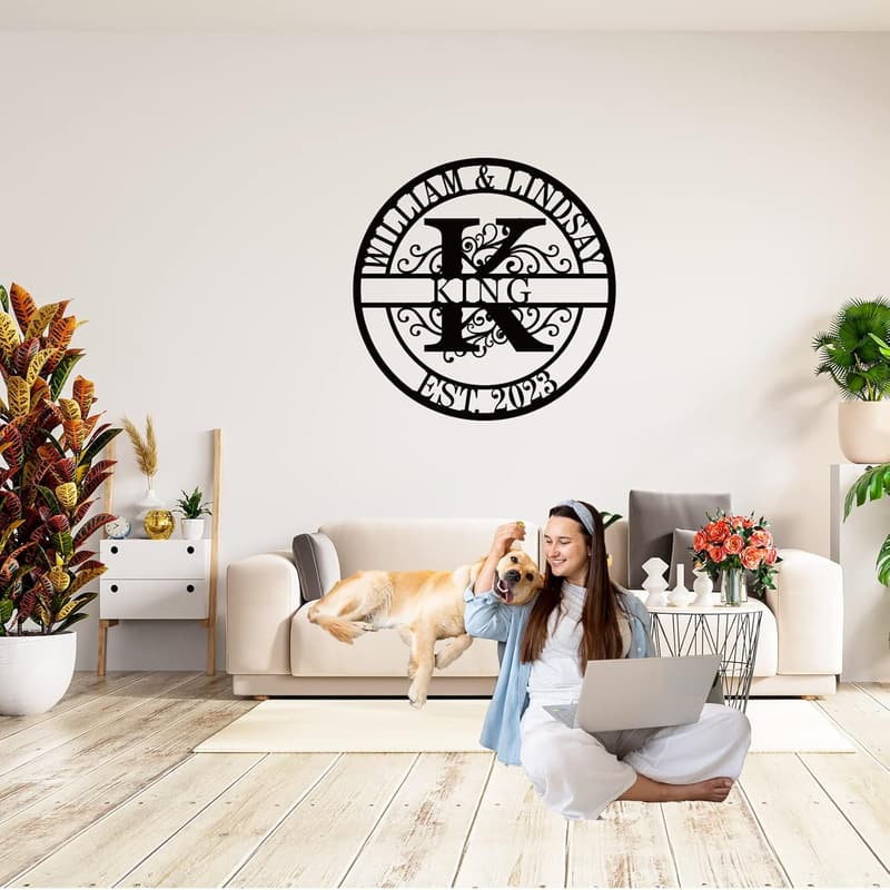 Personalized Metal Name Sign Wall Art for Weddings