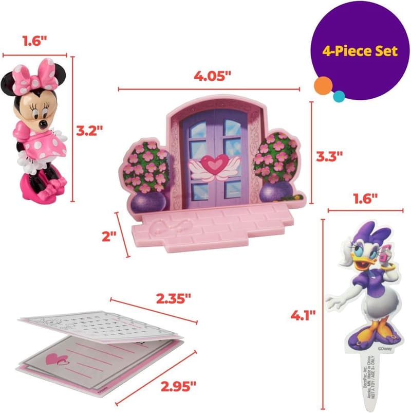 Minnie Mouse 4-Piece Cake Topper Set for Celebrations