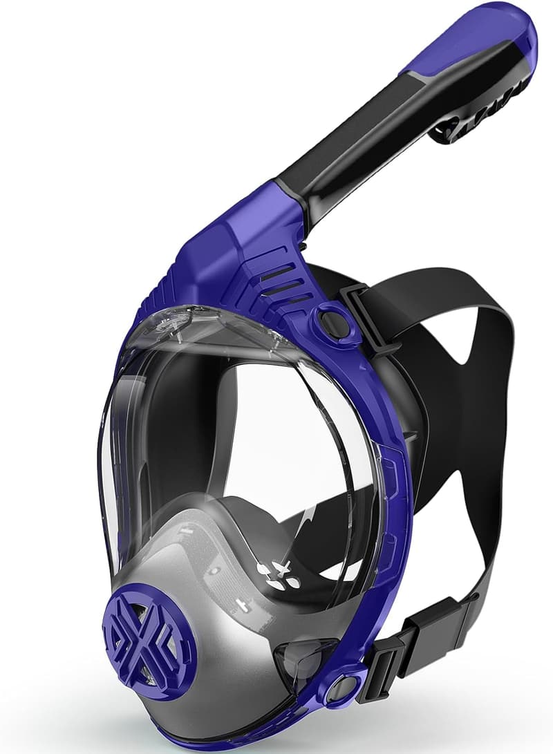 Foldable Full Face Snorkel Mask for Panoramic View Snorkeling