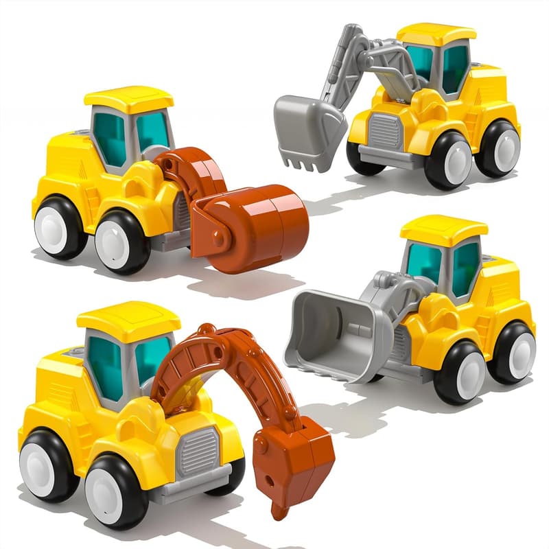 Construction Vehicle Toy Trucks for Toddlers (4 PCS)