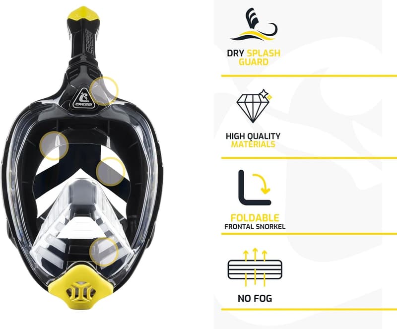 Cressi Adult Full Face Snorkeling Mask with Anti-Fog System