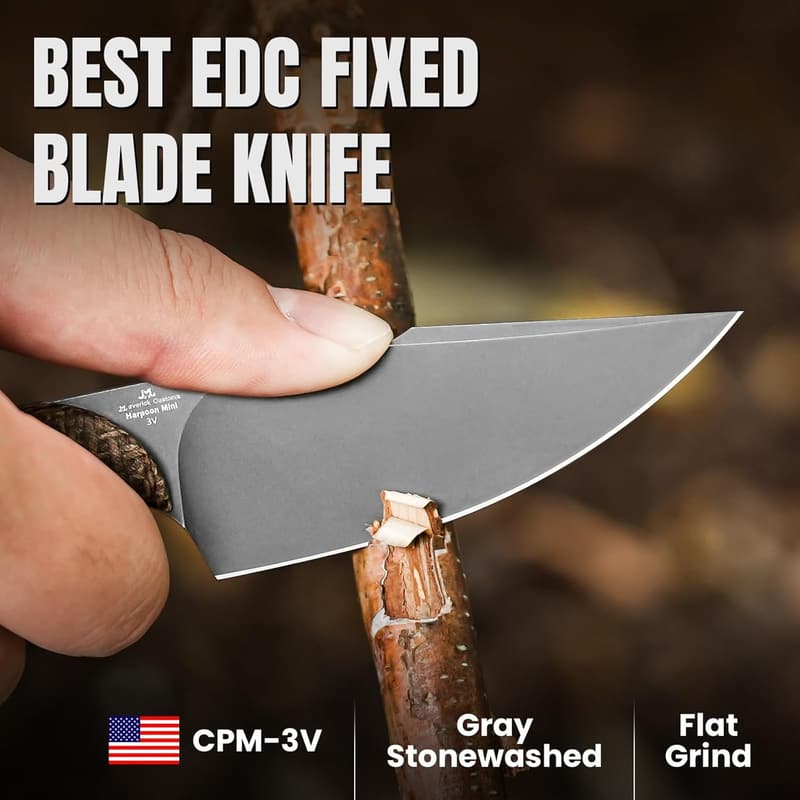Kizer Mini Harpoon 3V Blade Fixed Blade Knife with Sheath