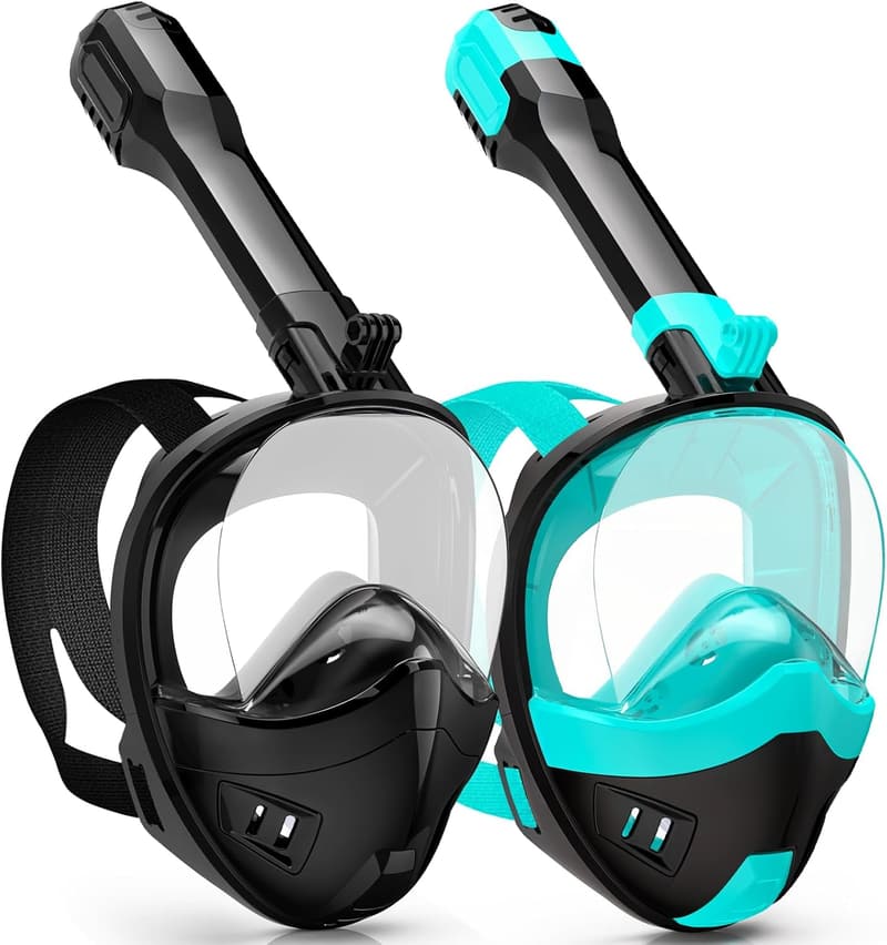 Full Face Snorkel Mask with Dry Top & Camera Mount