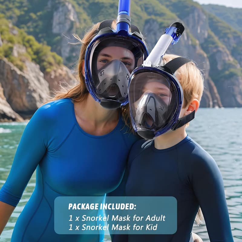Greatever G2 Full Face Snorkel Mask Set with Camera Mount