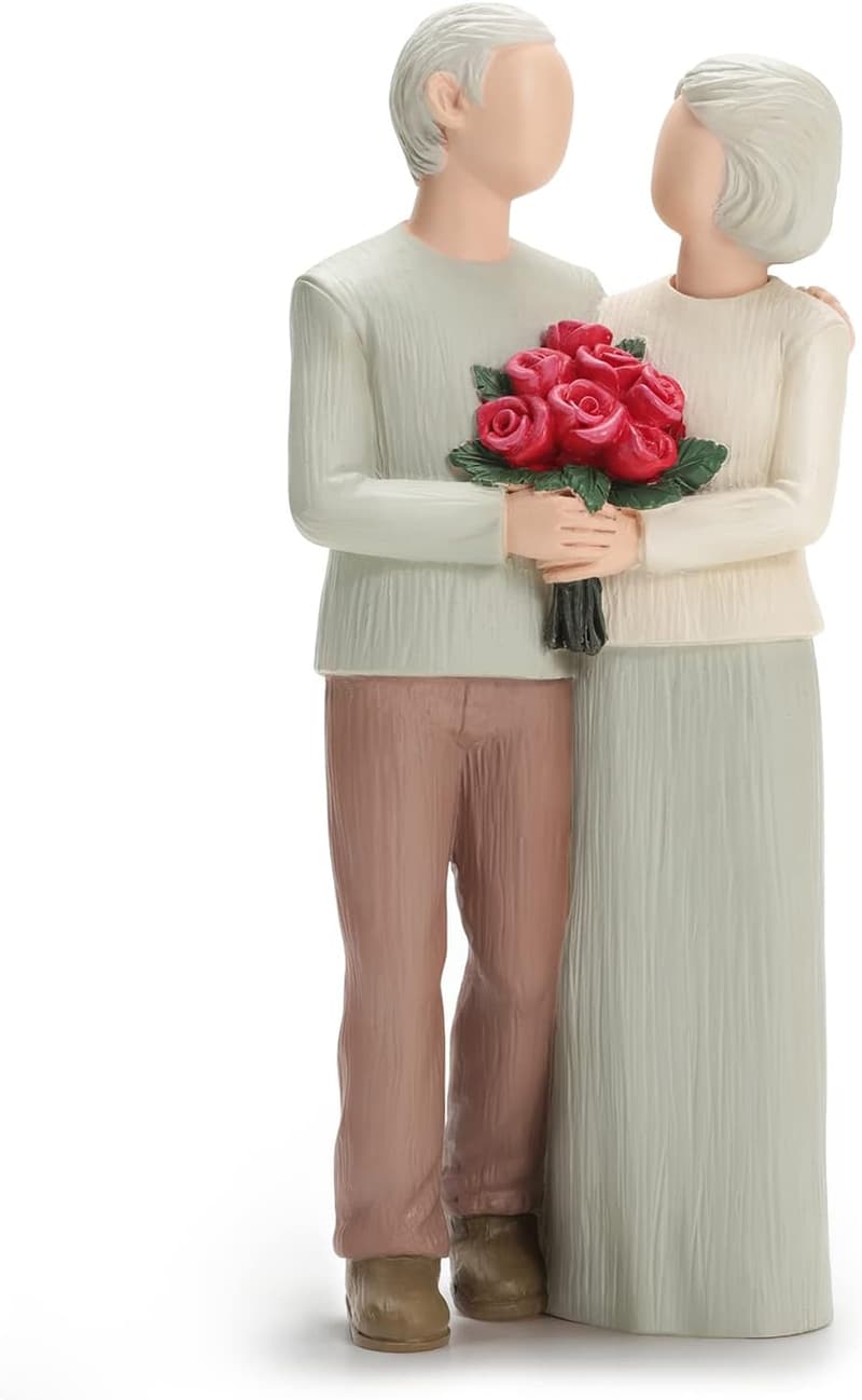 Wedding Anniversary Hand-Painted Couple Figurines for Parents