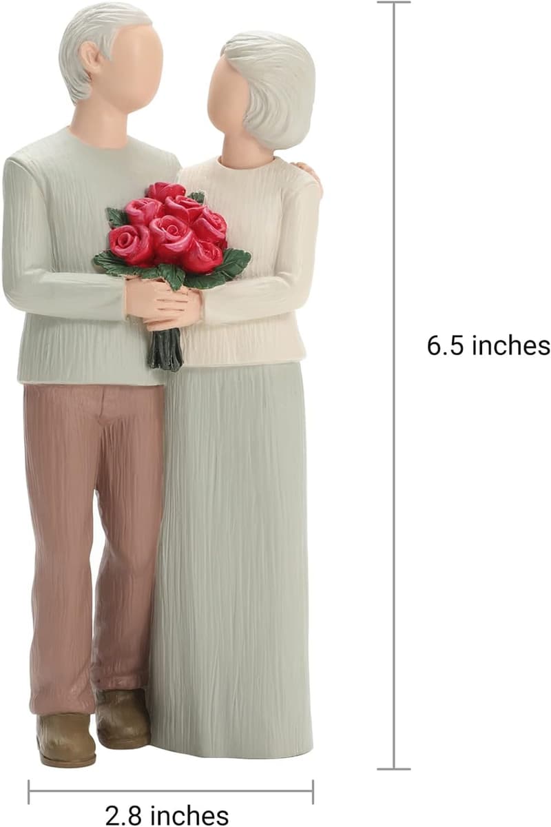 Wedding Anniversary Hand-Painted Couple Figurines for Parents