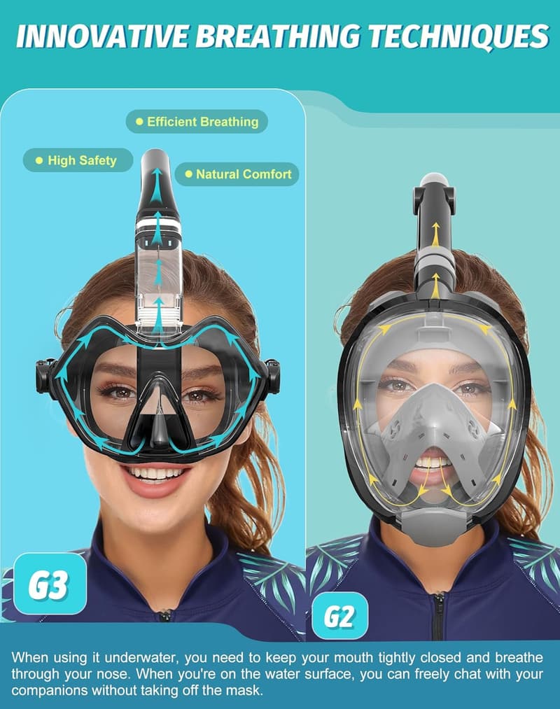 Innovative Half Face Diving Mask with Detachable Breathing Tube