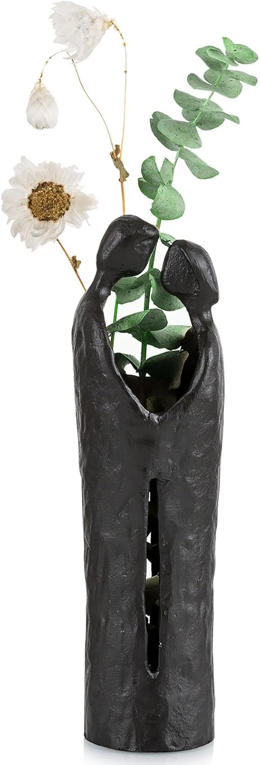 6th Anniversary Iron Sculpture for Couples - Black Abstract Decor