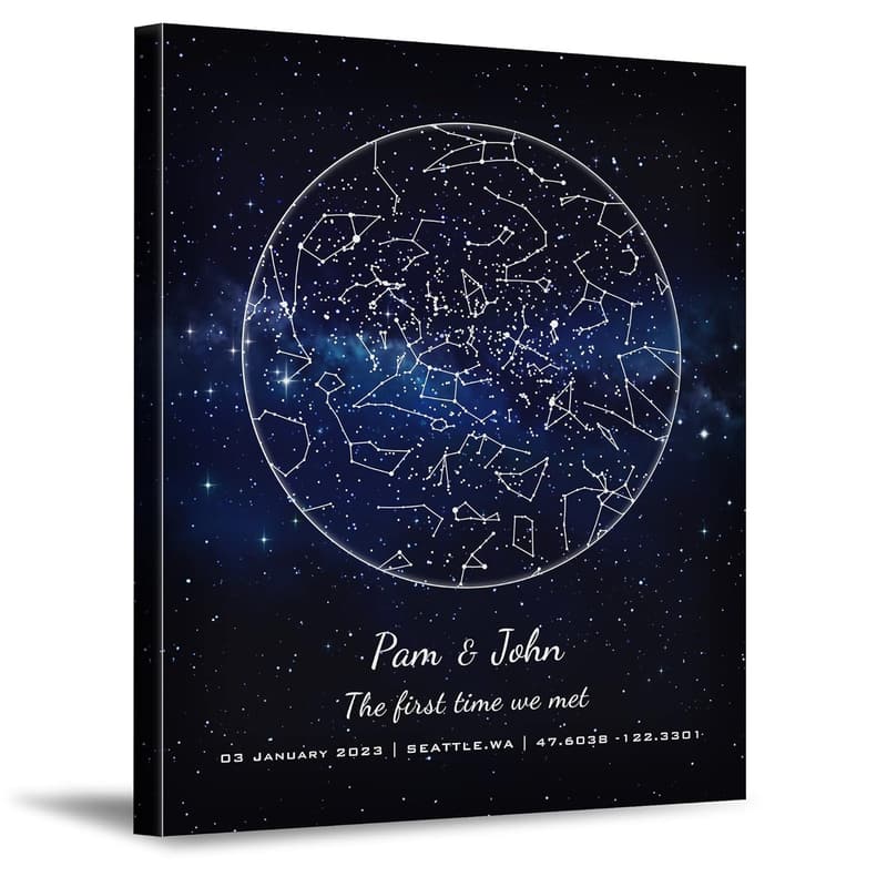 Anniversary Personalized Star Map with Couple's Names