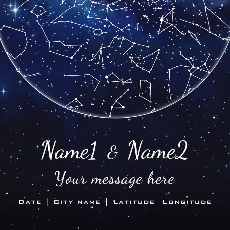 Anniversary Personalized Star Map with Couple's Names