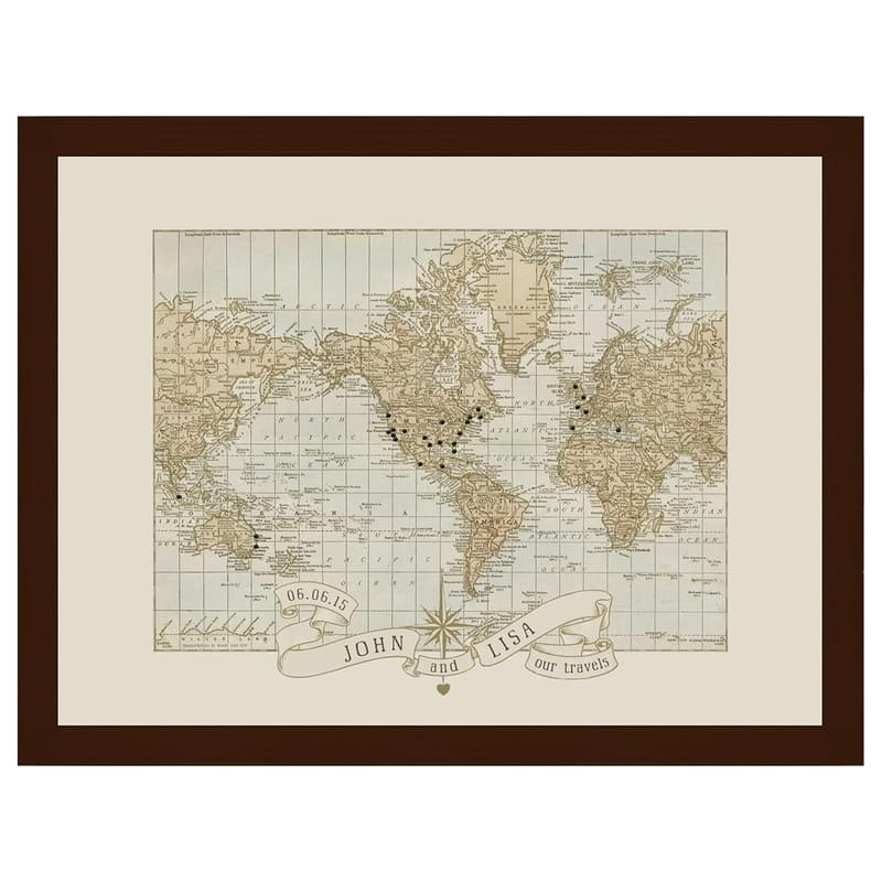 Anniversary Gift: Personalized Push Pin Travel Map