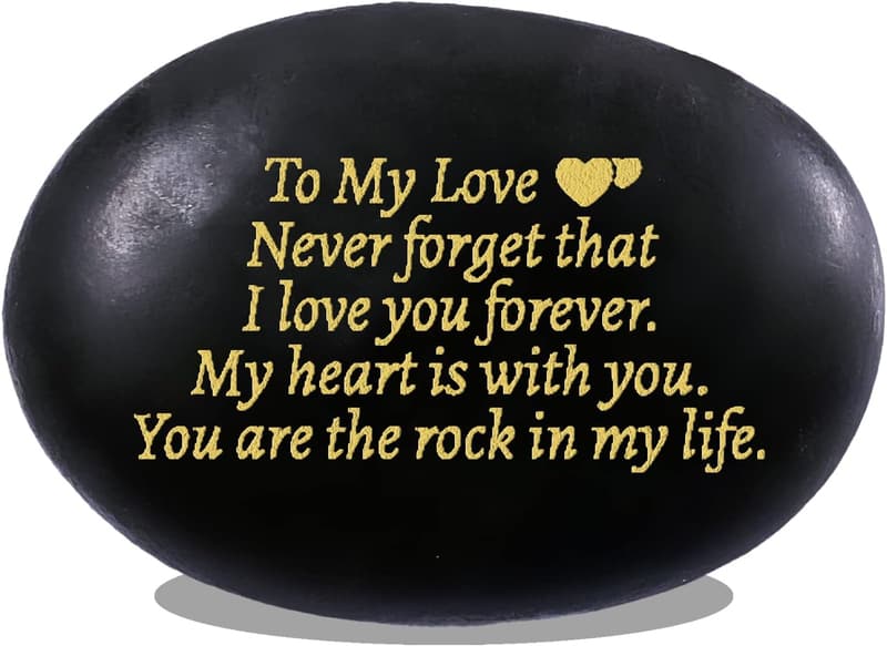 Engraved Rock Anniversary Gift for Couples, Unique Keepsake