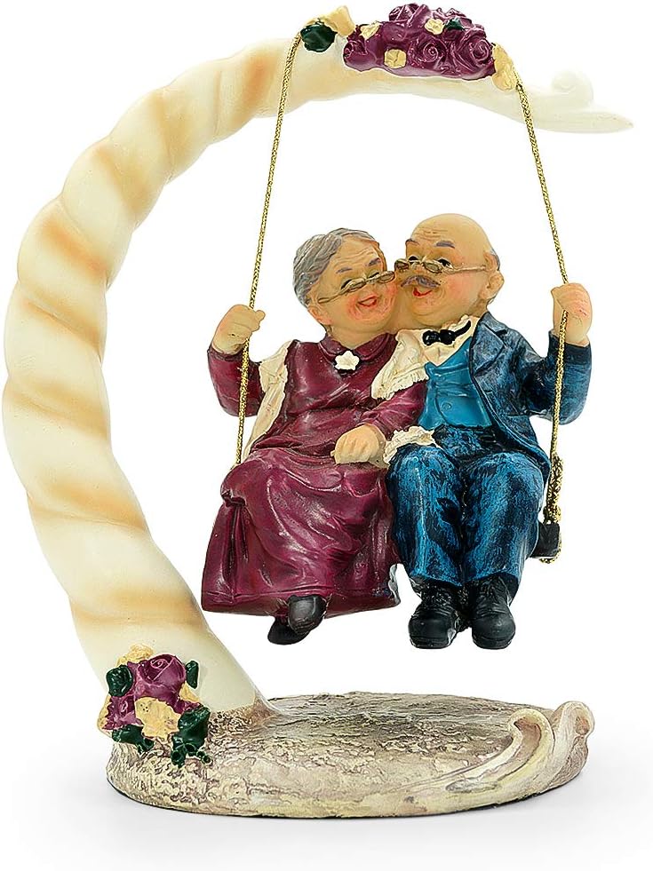 Wedding Anniversary Elderly Couple Figurines - Home Decor Sculpture