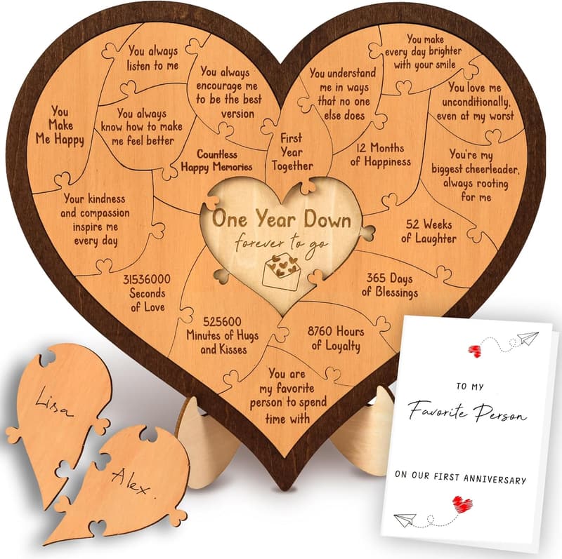 1st Anniversary Wooden Gifts for Couples - Unique Keepsakes