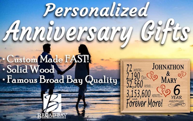 6th Anniversary Personalized Solid Wood Sign for Couples