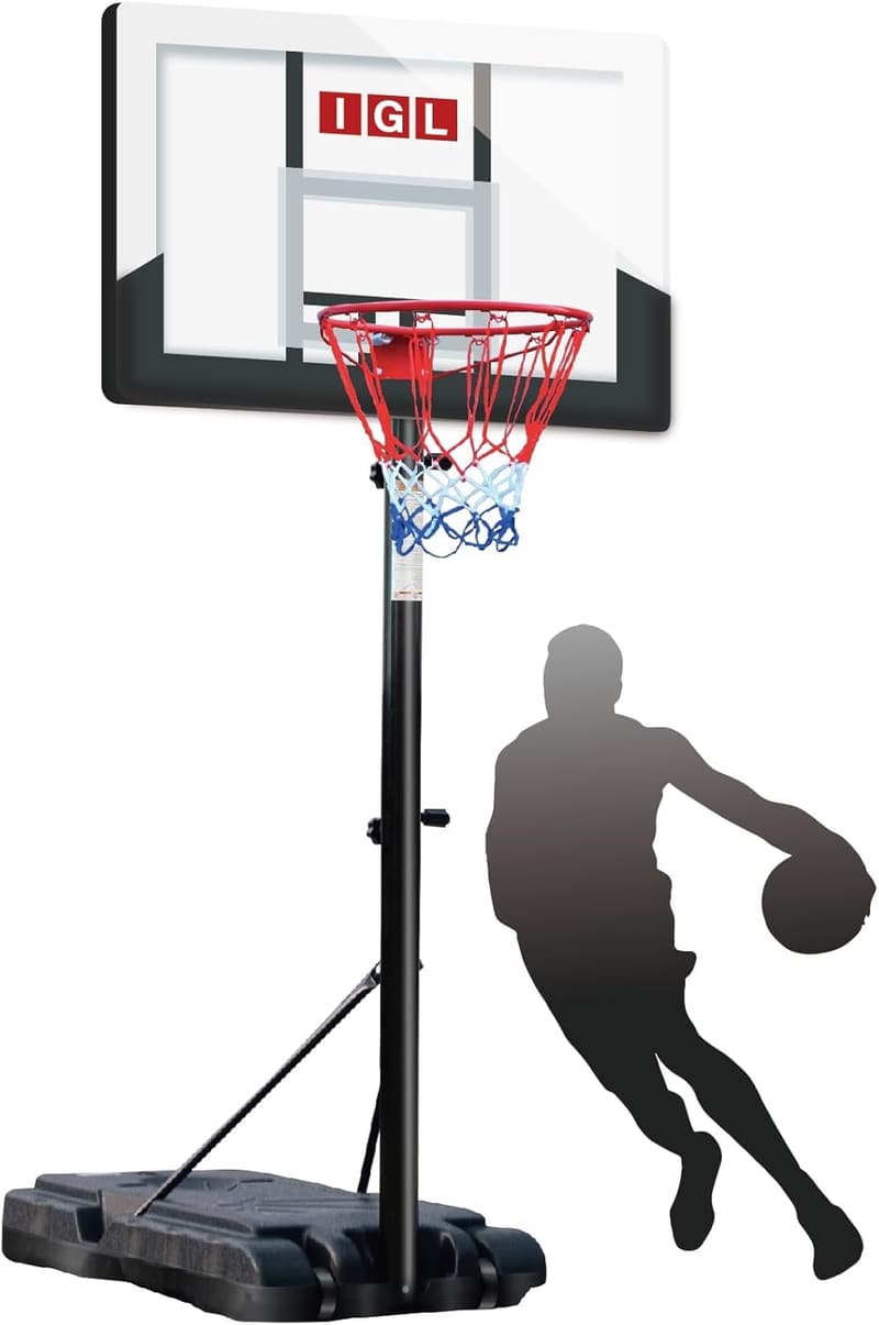 Adjustable Portable Basketball Hoop for Kids and Adults - 5.6-10FT